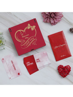 eCraftIndia - Valentine Combo of Set of 12 Love Coupons Gift Cards Set Box Multi-Color
