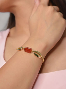 House of D'oro - Women Coral Stone Handcrafted Stone Bracelet