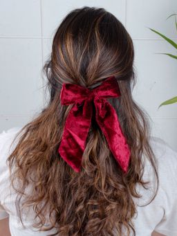 Arendelle - Velvet Maroon Small Bow