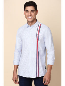 Allen Solly - Men Blue Regular Fit Stripes Full Sleeves Casual Shirt