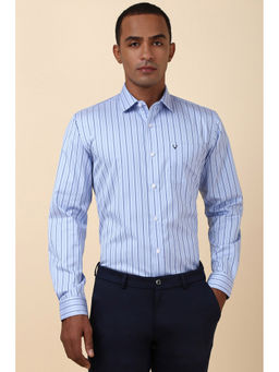 Allen Solly - Men Blue Slim Fit Stripes Full Sleeves Formal Shirt