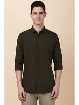 Allen Solly - Men Olive Slim Fit Full Sleeves Casual Shirt