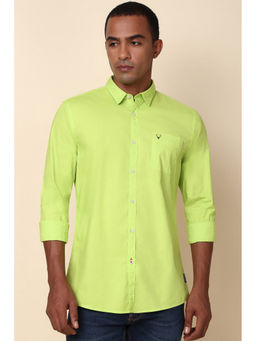 Allen Solly - Men Green Slim Fit Solid Full Sleeves Casual Shirt