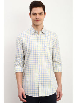 Allen Solly - Men Blue Slim Checks Full Sleeves Casual Shirt