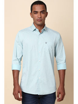 Allen Solly - Men Green Slim Print Full Sleeves Casual Shirt