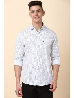 Allen Solly - Men White Slim Fit Print Full Sleeves Casual Shirt