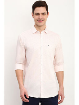 Allen Solly - Men Pink Slim Fit Print Full Sleeves Casual Shirt