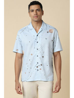 Allen Solly - Men Blue Regular Print Half Sleeves Casual Shirt