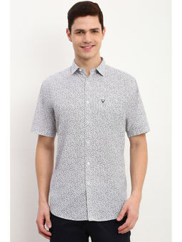 Allen Solly - Men Grey Slim Fit Floral Print Half Sleeves Casual Shirt