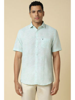 Allen Solly - Men Green Slim Print Half Sleeves Casual Shirt