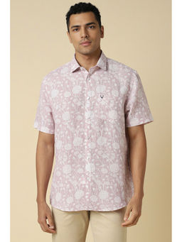 Allen Solly - Men Pink Slim Fit Floral Print Half Sleeves Casual Shirt