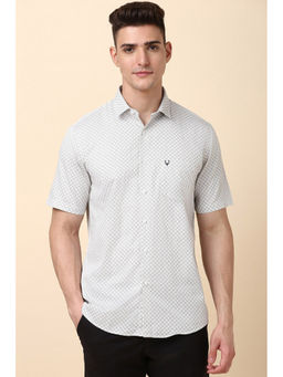 Allen Solly - Men Green Slim Fit Print Half Sleeves Casual Shirt