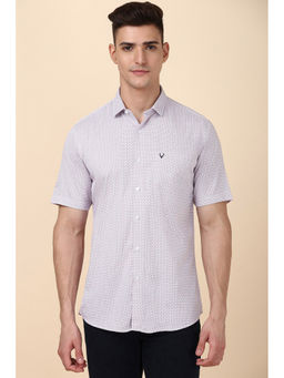 Allen Solly - Men Pink Slim Fit Print Half Sleeves Casual Shirt