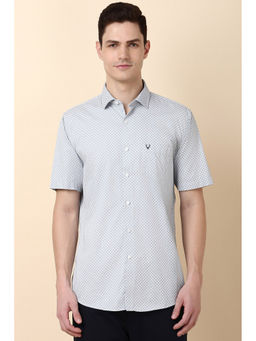 Allen Solly - Men Grey Slim Fit Print Half Sleeves Casual Shirt
