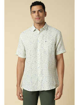 Allen Solly - Men Green Slim Fit Floral Print Half Sleeves Casual Shirt