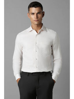 Louis Philippe - Men Cream Regular Fit Checks Full Sleeves Formal Shirt