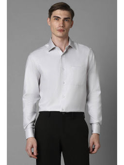 Louis Philippe - Men Grey Regular Fit Textured Full Sleeves Formal Shirt