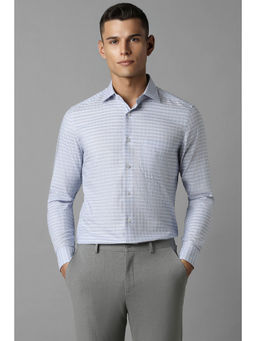 Louis Philippe - Men Blue Regular Fit Checks Full Sleeves Formal Shirt