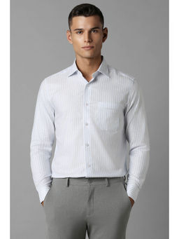 Louis Philippe - Men Blue Regular Fit Stripes Full Sleeves Formal Shirt