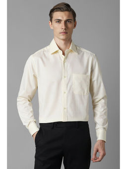 Louis Philippe - Men Yellow Regular Fit Stripes Full Sleeves Formal Shirt