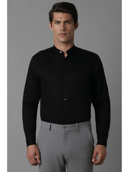 Louis Philippe - Men Black Slim Fit Solid Full Sleeves Formal Shirt