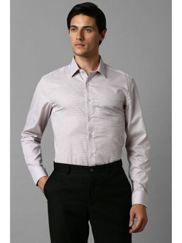 Louis Philippe - Men Beige Slim Fit Checks Full Sleeves Formal Shirt