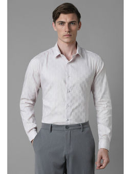 Louis Philippe - Men White Super Slim Fit Checks Full Sleeves Casual Shirt