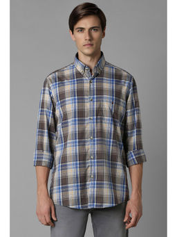 Louis Philippe - Men Multi-Color Slim Fit Checks Full Sleeves Casual Shirt