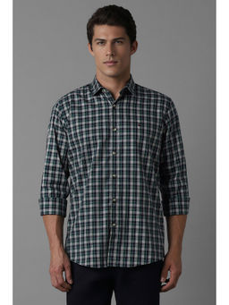Louis Philippe - Men Green Slim Fit Checks Full Sleeves Casual Shirt