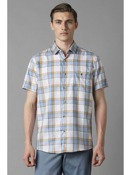 Louis Philippe - Men Multi-Color Slim Fit Checks Half Sleeves Casual Shirt