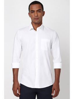 Peter England - Men White Slim Fit Solid Shirt
