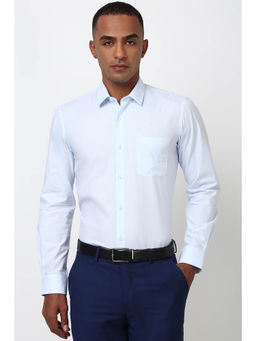 Peter England - Men Blue Checks Slim Fit Formal Shirt