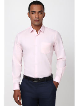 Peter England - Men Pink Slim Fit Solid Formal Shirt