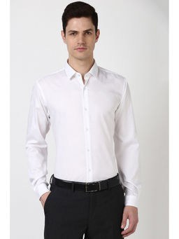 Peter England - Men White Print Slim Fit Formal Shirt