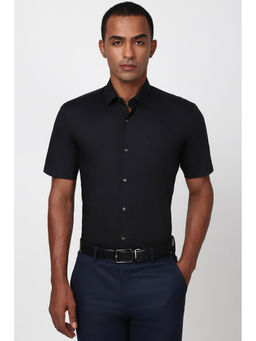 Peter England - Men Black Regular Solid Formal Shirt