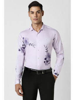 Van Heusen - Men Lavender Slim Fit Floral Print Full Sleeves Party Shirt