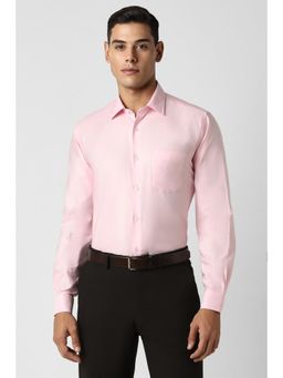 Van Heusen - Men Pink Regular Fit Solid Full Sleeves Shirt