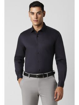 Van Heusen - Men Black Regular Fit Self Design Full Sleeves Shirt