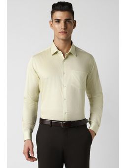Van Heusen - Men Yellow Regular Fit Print Full Sleeves Shirt
