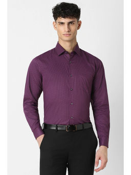 Van Heusen - Men Purple Regular Print Full Sleeves Shirt
