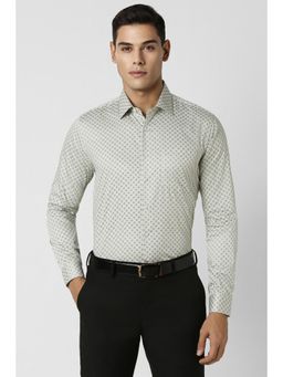 Van Heusen - Men Green Slim Fit Print Full Sleeves Shirt