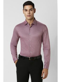 Van Heusen - Men Mauve Slim Fit Solid Full Sleeves Formal Shirt
