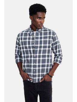Snitch - Grey Checks Full Sleeves Regular Casual Shirt for Men