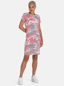 Puma - Ess Flower Power Aop Tee Style Womens Green Dress