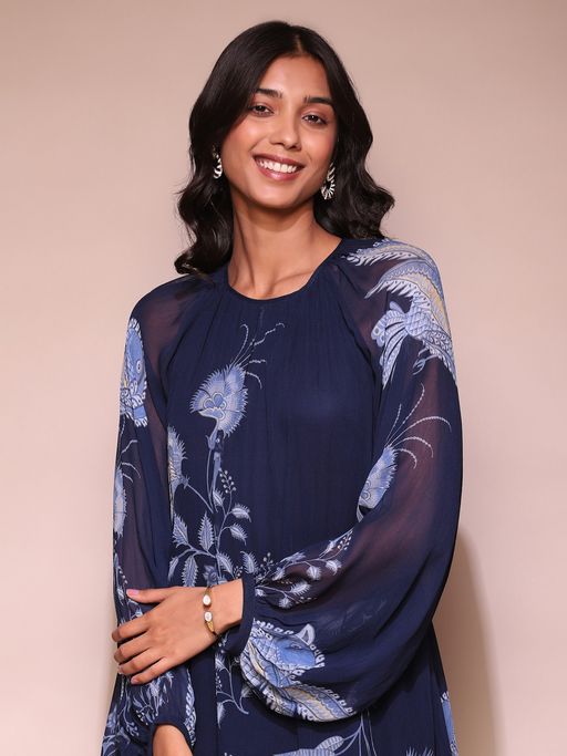 ritu kumar navy blue dress Buy Label Ritu Kumar Navy Blue Cut-Away Long Dress Online