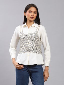 Label Ritu Kumar - Strappy Crystal Triangles Short Top