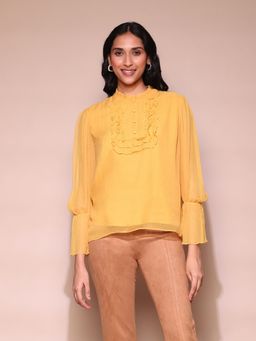 Label Ritu Kumar - Mustard Ruffle Top