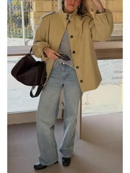 NA-KD - Straight Mid Waist Jeans - Light Blue