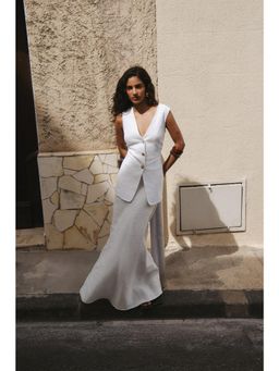 NA-KD - Linen A - Line Maxi Skirt - White