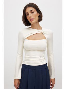 NA-KD - Soft Line Twist Top - Ivory